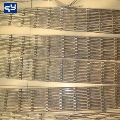 Impact resistance woven stainless steel wire rope mesh for animal cages