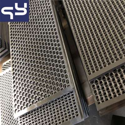 Round hole perforated metal mesh / aluminum hexagonal perforated sheet